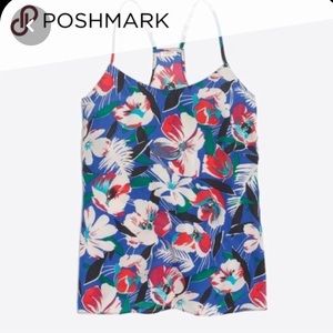 J. Crew Factory Blue Floral racerback tank 00